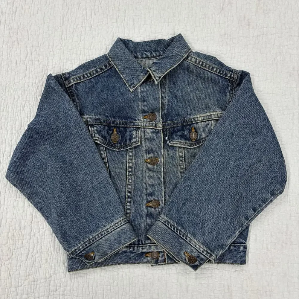 Vintage Levis Girls Size Small Denim Trucker Jacket